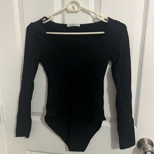 Mangopop Black Long Sleeve Bodysuit